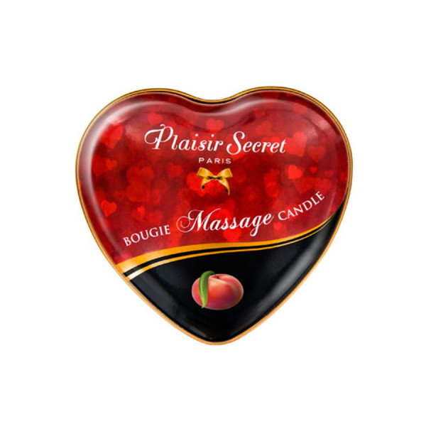 Mini bougie de massage pêche de vigne boîte coeur 35ml 